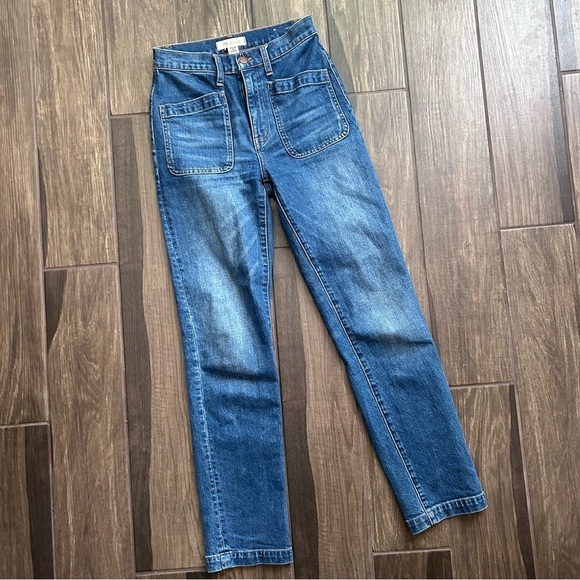 Madewell Classic Straight Full Length Jeans Marfield Wash Surplus Pocket Edition - Picture 5 of 11